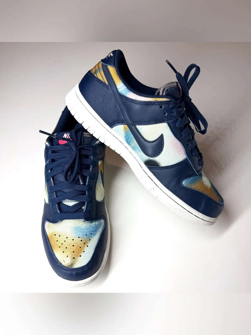 Nike Dunk Low Retro PRM Graffiti Navy White Kids Size- 6.5 Y